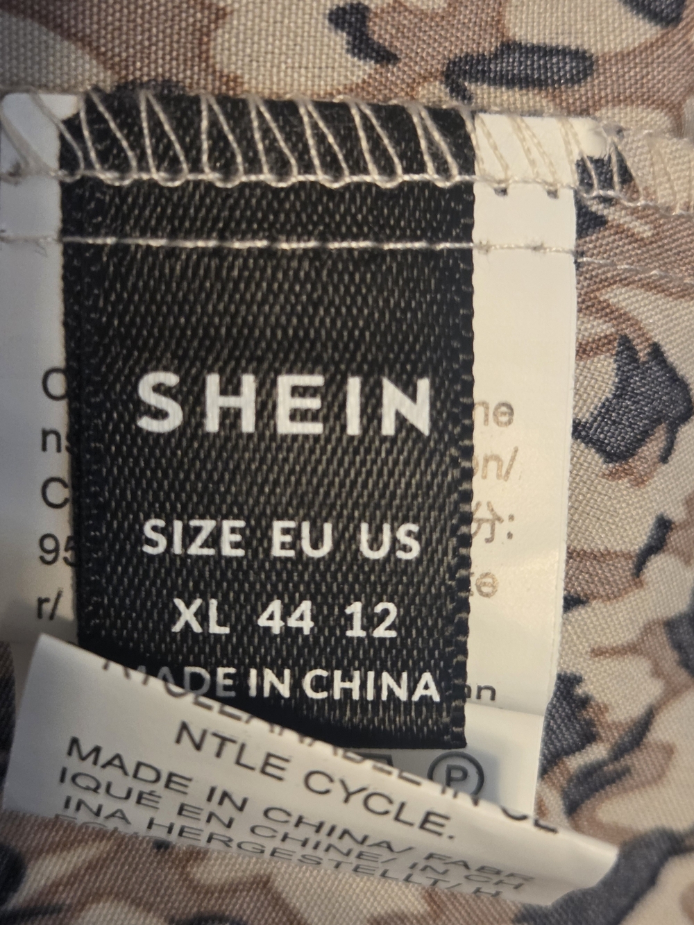 SHEIN Tan and Black Animal-Print V-Neck Dress - Picture 8 of 8
